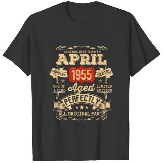 67 Year Old 67Th Birthday Gifts Vintage April 1955 T-shirt