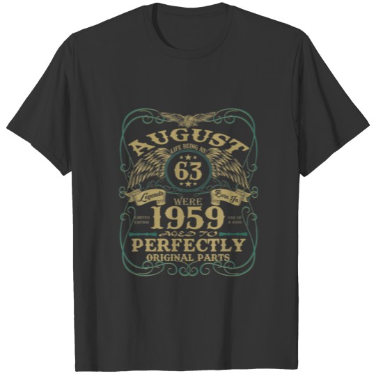Legend August 1959 Vintage Gift 63Th Birthday T-shirt