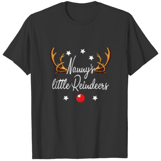 Nanny's Little Reindeers Funny Reindeers Christmas T-shirt