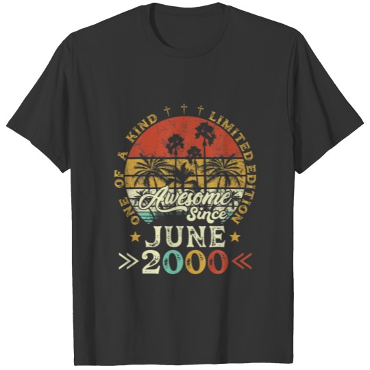 Retro Birthday Party Awesome Since June 2000 Limit T-shirt