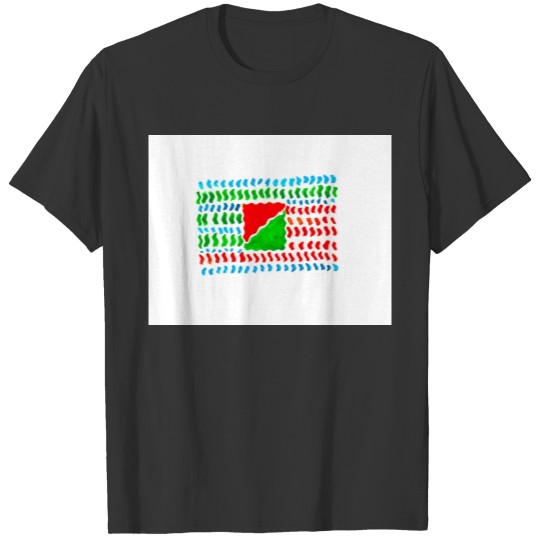 red and green art T-shirt