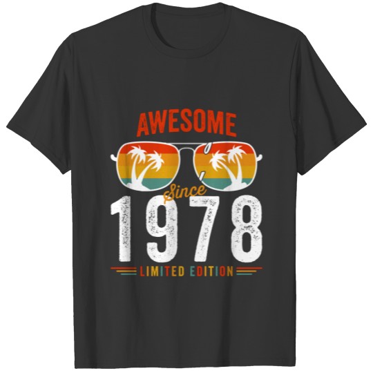 Awesome Since 1978 Birthday Retro Vintage 44 45 Ye T-shirt
