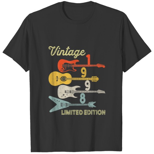 Vintage 1998 Birthday Gifts, Guitar Lovers 24Th Bi T-shirt