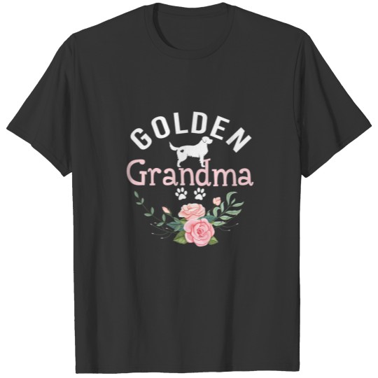 Golden Grandma Gifts Womens Mom Cute Dog Pet Lover T-shirt