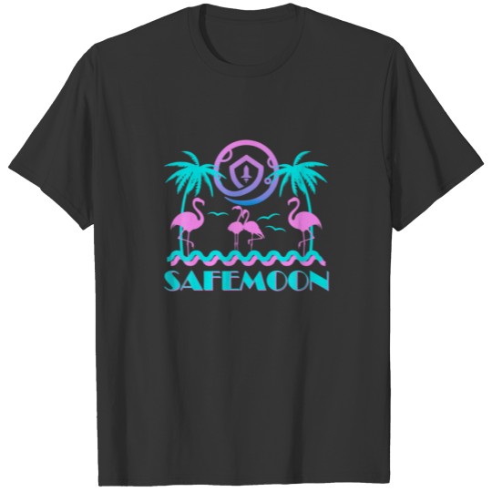 Safemoon Crypto Retro 80S Flamingo T-shirt
