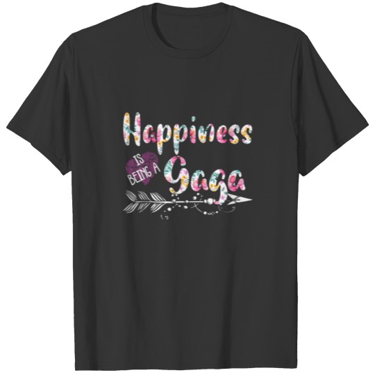 Happiness Is Being A Gaga Cute Womens Grandma T-shirt