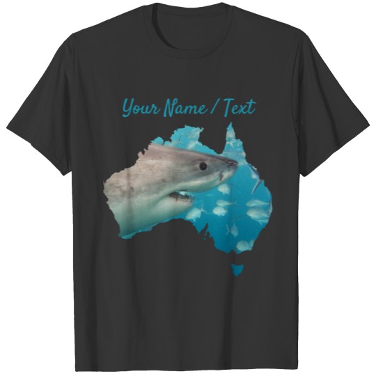 Great White Shark Australia Blue & White T-shirt