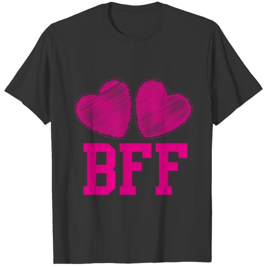 BFF Best Friends forever with love hearts T-shirt