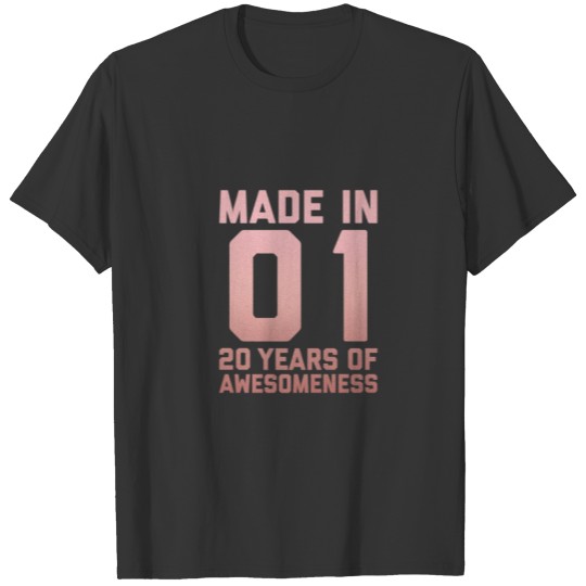 20Th Birthday Gift Man Woman 20 Year Old Son Daugh T-shirt