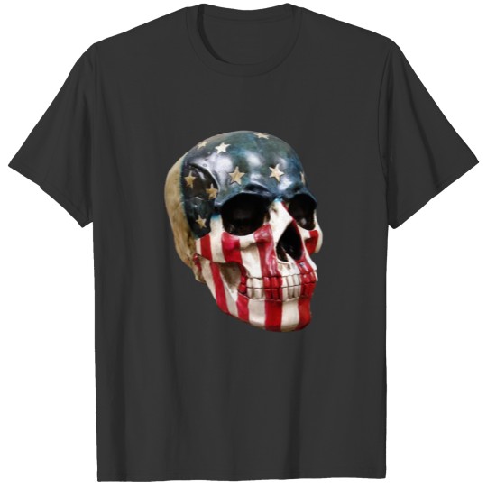 Red White and blue skull T-shirt