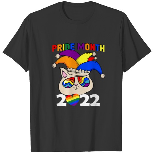 Pride Month 2022 LGBQ Jester Hat Rainbow Flag Gay T-shirt