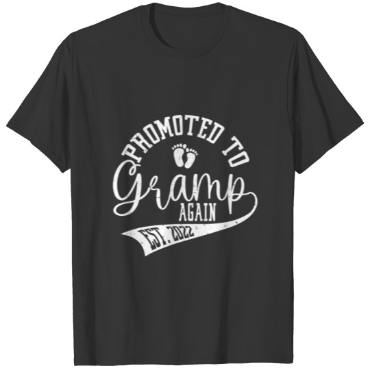 Promoted To Gramp Again 2022 Cute New Grampa For M T-shirt