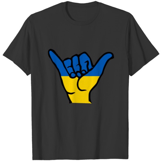 Ukraine Shaka Hand Aloha T-shirt