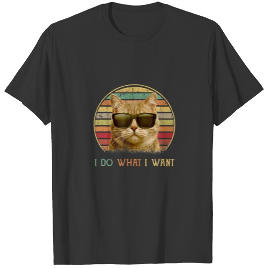 Funny Cat Lovers Retro 70S 80S 90S I Do What I Wan T-shirt