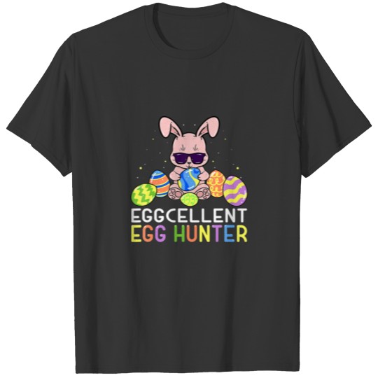 Eggcellent Egg Hunter Easter Kids Boys Girls Bunny T-shirt