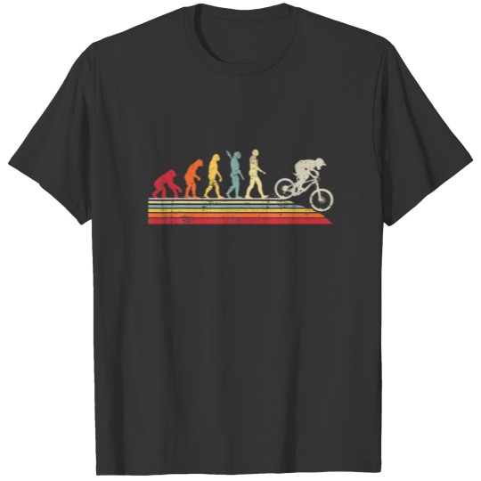 Funny Mountain Bike Evolution Of Man Vintage Retro T-shirt