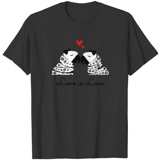 Love Is Love Lesbian Parrots T-shirt