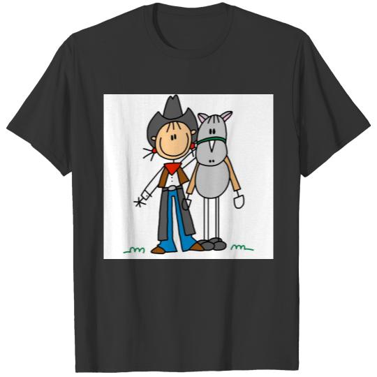 Stick Figure Cowgirl with Horse s T-shirt