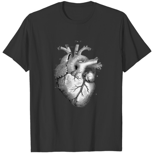 Anatomical Heart Vintage Print Men's Black T-shirt
