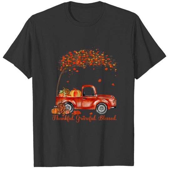 Thankful Grateful Blessed| Autumn Truck Falling Le T-shirt