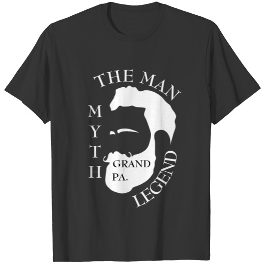 Grandfather the man, the myth, the legand text art T-shirt