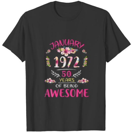 January Girls 50Th Birthday 50 Years Old T-shirt