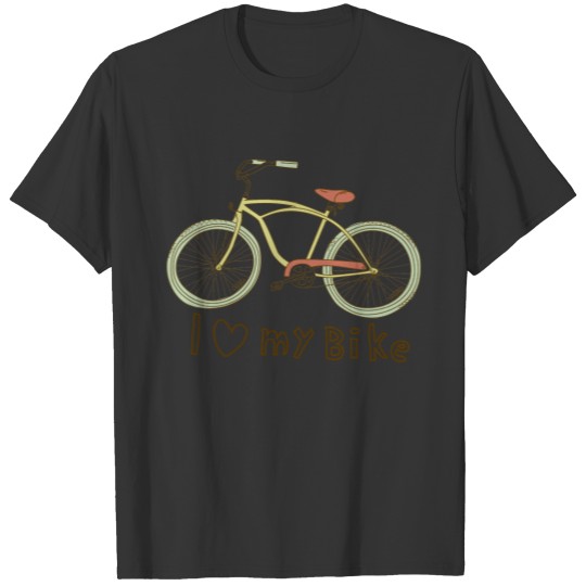 Vintage Green Bicycle I Love My Bike T-shirt
