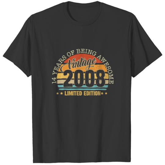 14 Years Old Gift Vintage 2008 Limited Edition 14T T-shirt
