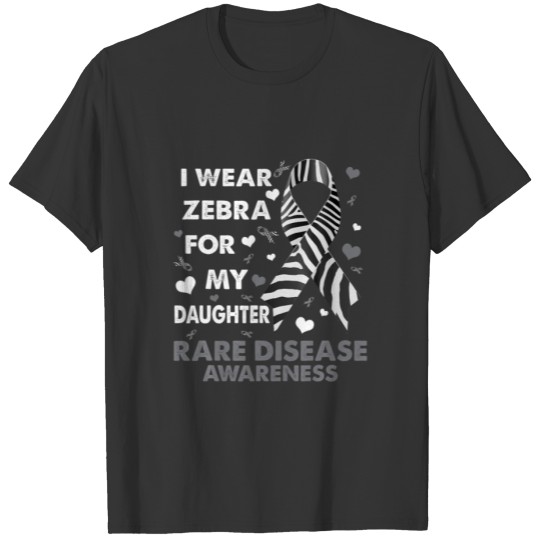 I Wear Zebra For My Daughter Costume Rare Disease T-shirt