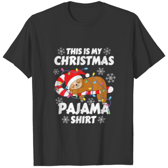 Funny Kawaii Sleeping Sloth Xmas This Is My Christ T-shirt