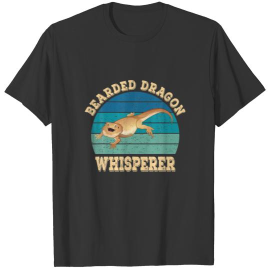 Bearded Dragon Whisperer Lizard Reptile Retro Vint T-shirt