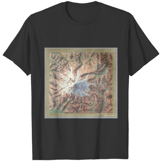 Vintage Mount Rainier Topographical Map Washington T-shirt