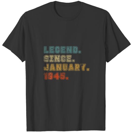 77Th Birthday Gifts 77 Years Old Legend Since Janu T-shirt