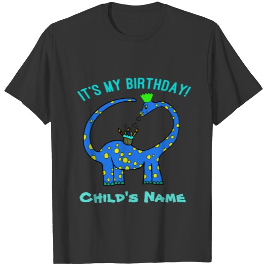 Dinosaur Personalized Name Boys Cute Birthday T-shirt