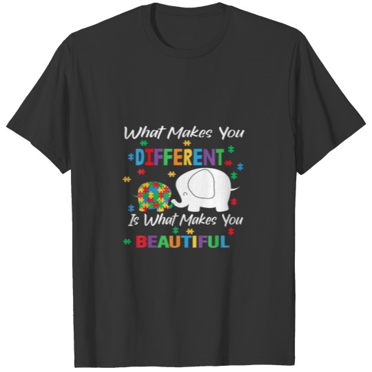 What Makes You Different Autism Child Elephant T-shirt