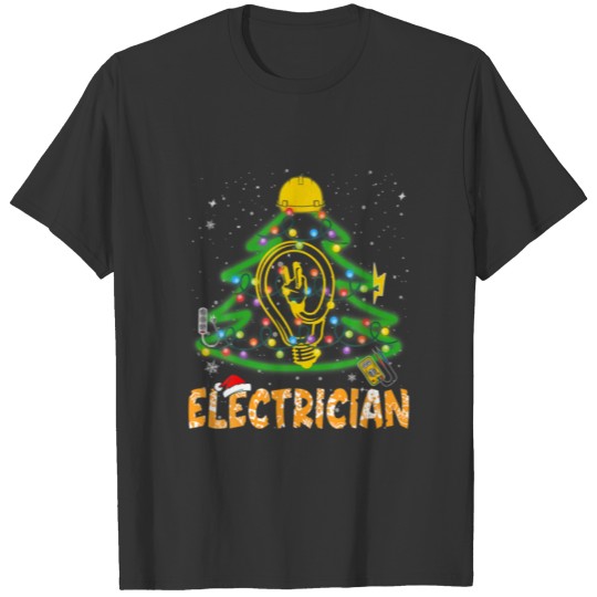 Electrician Christmas Tree Holiday Pajamas Family T-shirt