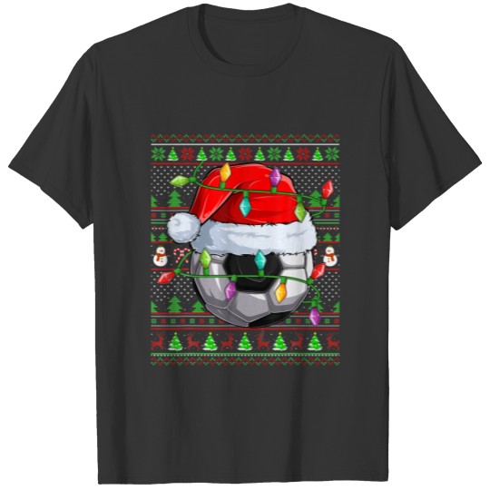 Soccer Sports Lover Matching Santa Ugly Soccer Chr T-shirt