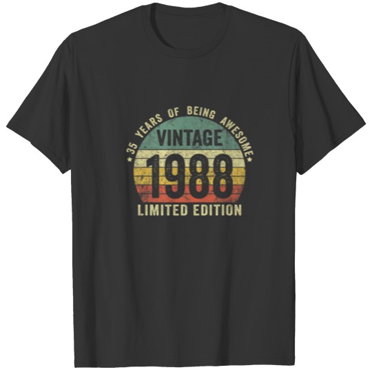 35Th Birthday 35 Year Old Vintage 1988 Limited Edi T-shirt