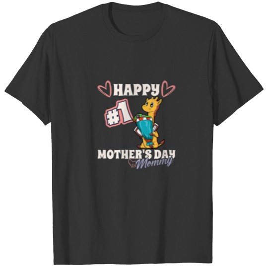 Giraffe Happy First Mother's Day Mommy Baby Matchi T-shirt