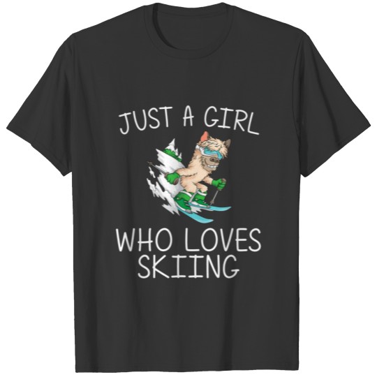 Funny Skiing Art For Girls Kid Ski Freestyle Skier T-shirt