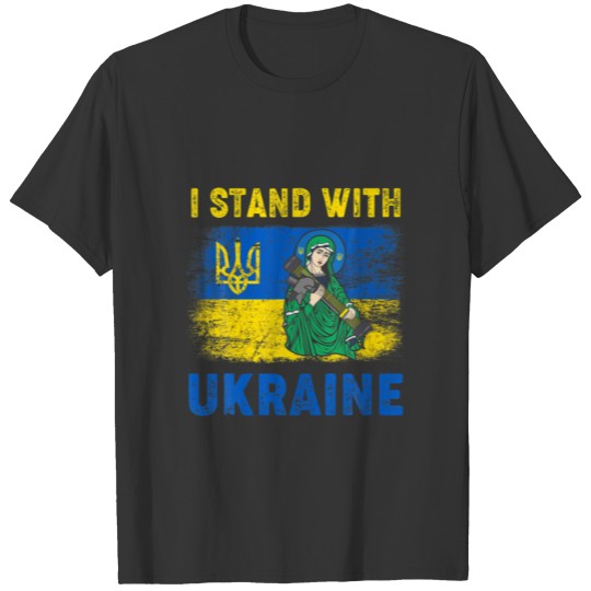 Vintage I Stand With Ukraine Saint Javelin Ukraini T-shirt