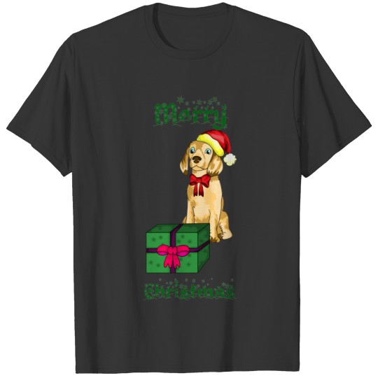 Christmas puppy Merry Christmas green men Polo T-shirt