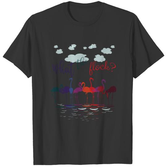 Punny What the Flock Flamingos T-shirt