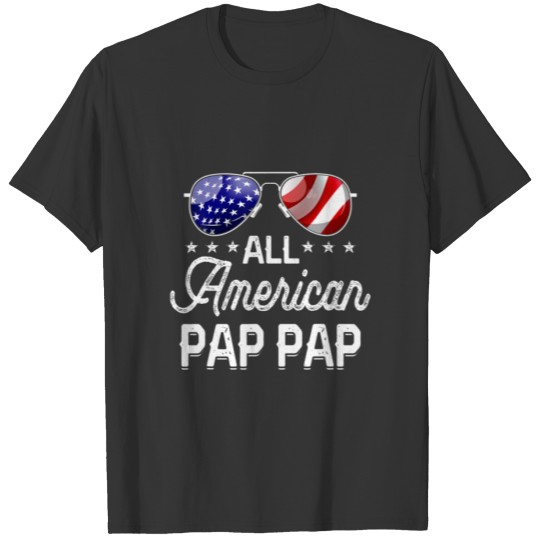 Mens Cool All American Pap Pap American Flag Men P T-shirt