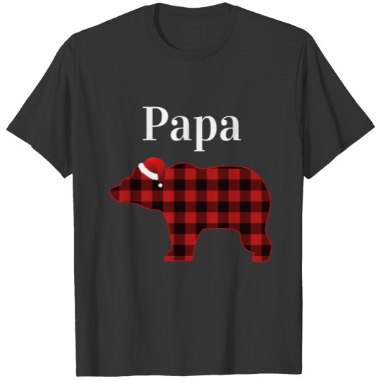 Papa Bear Buffalo Family Chrismtas Pajama T-shirt