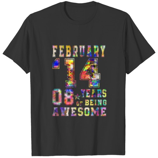 8 Year Old Girl Made In February 2014 8Th Birthday T-shirt