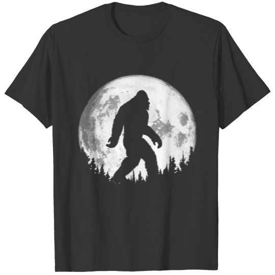 Bigfoot Night Stroll! Cool Full Moon And Trees Sas T-shirt