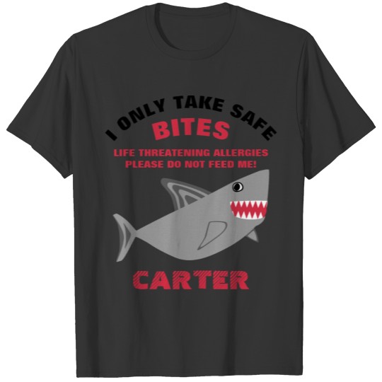 Life Threatening Food Allergy Alert Shark T-shirt