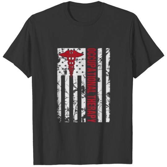 Occupational Therapy- OT Therapist American Flag O T-shirt