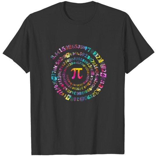 Tie Dye Pi Typography Pi Day Greek Symbol Math Tea T-shirt